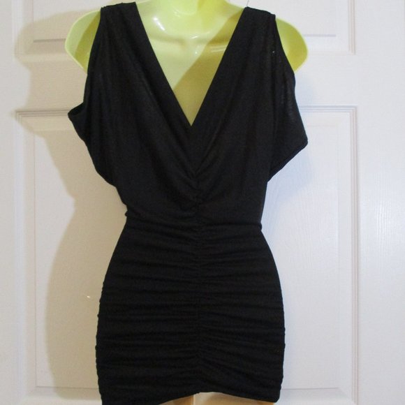 Bodycon Mini Dress Jeweled Shoulder Detail - Picture 5 of 8